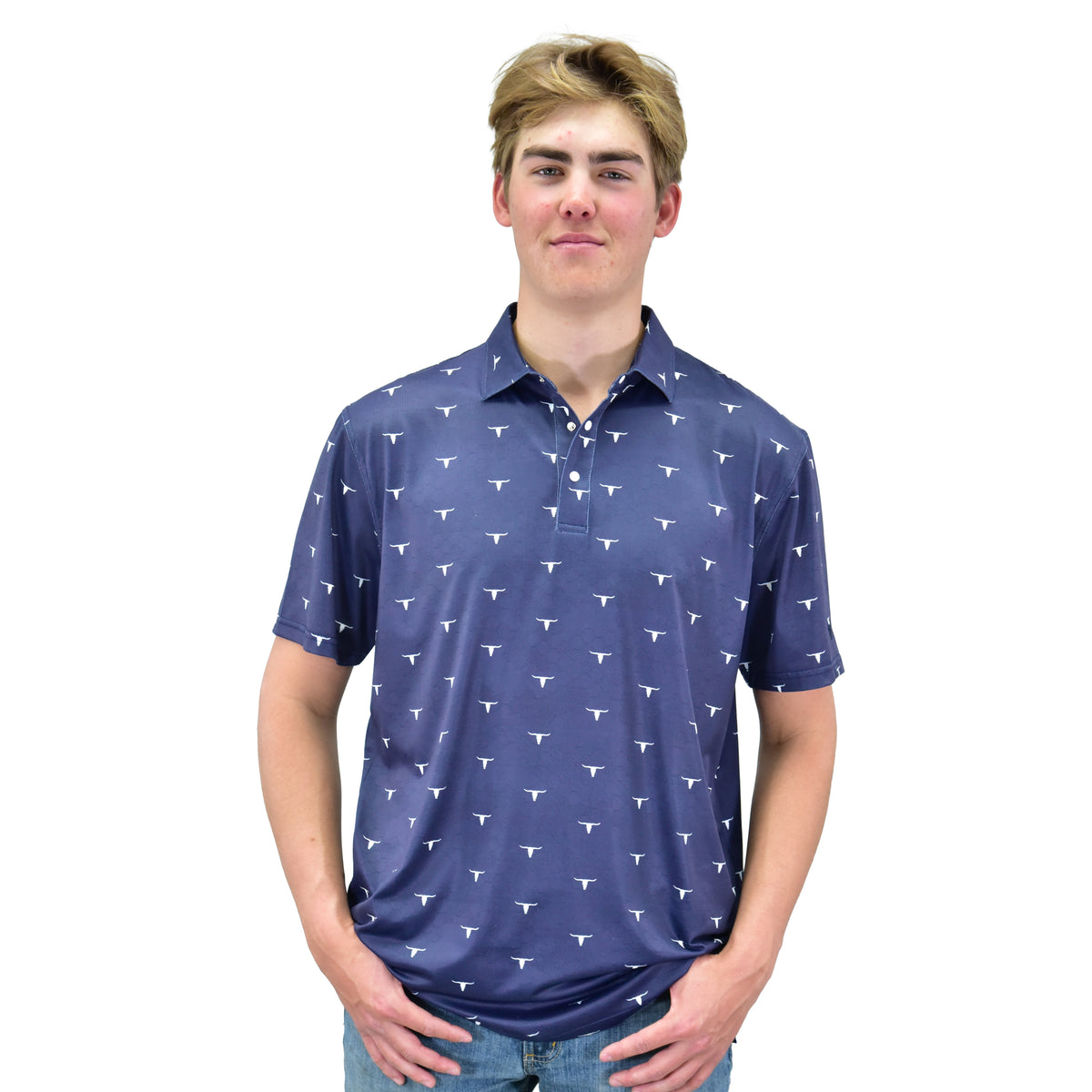 Men's Skull scatter S/S polo