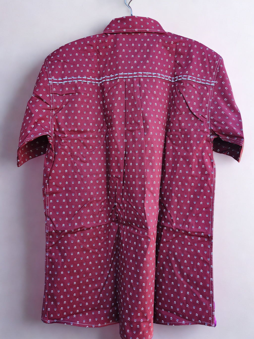 Men's Burgandy s/s button up