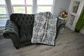 1PLY Full Plush Blanket Aztec design - Olive