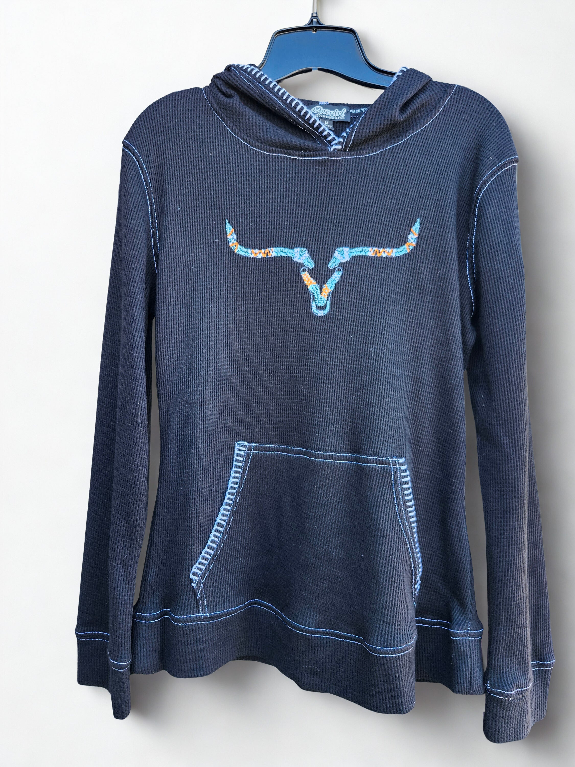 Emb Aztec Steer Thermal PO Hoody - Black