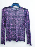 YTH Mayan Skull Mesh L/S - Black