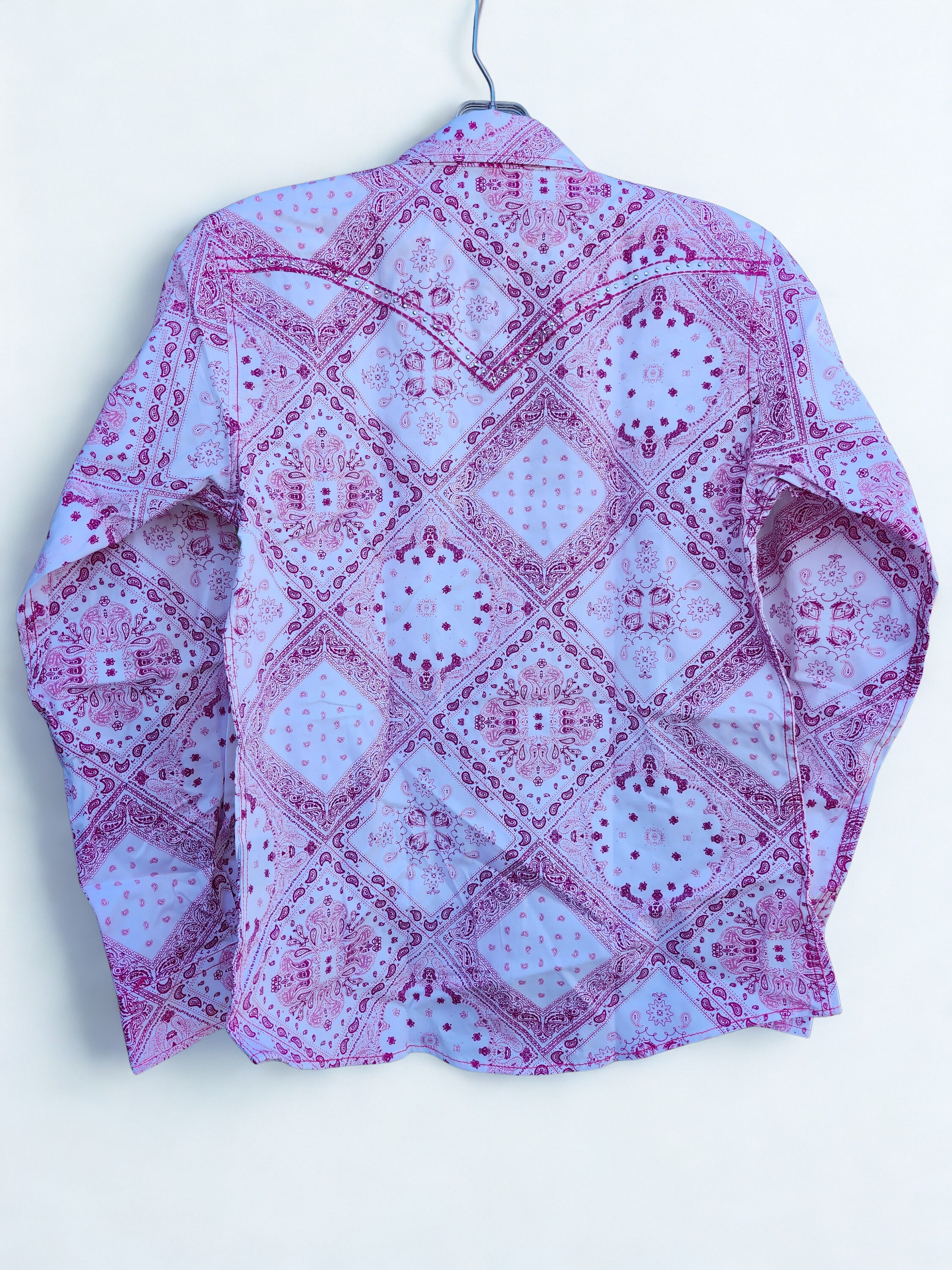YTH Classic Bandana L/S Print - Pink/White