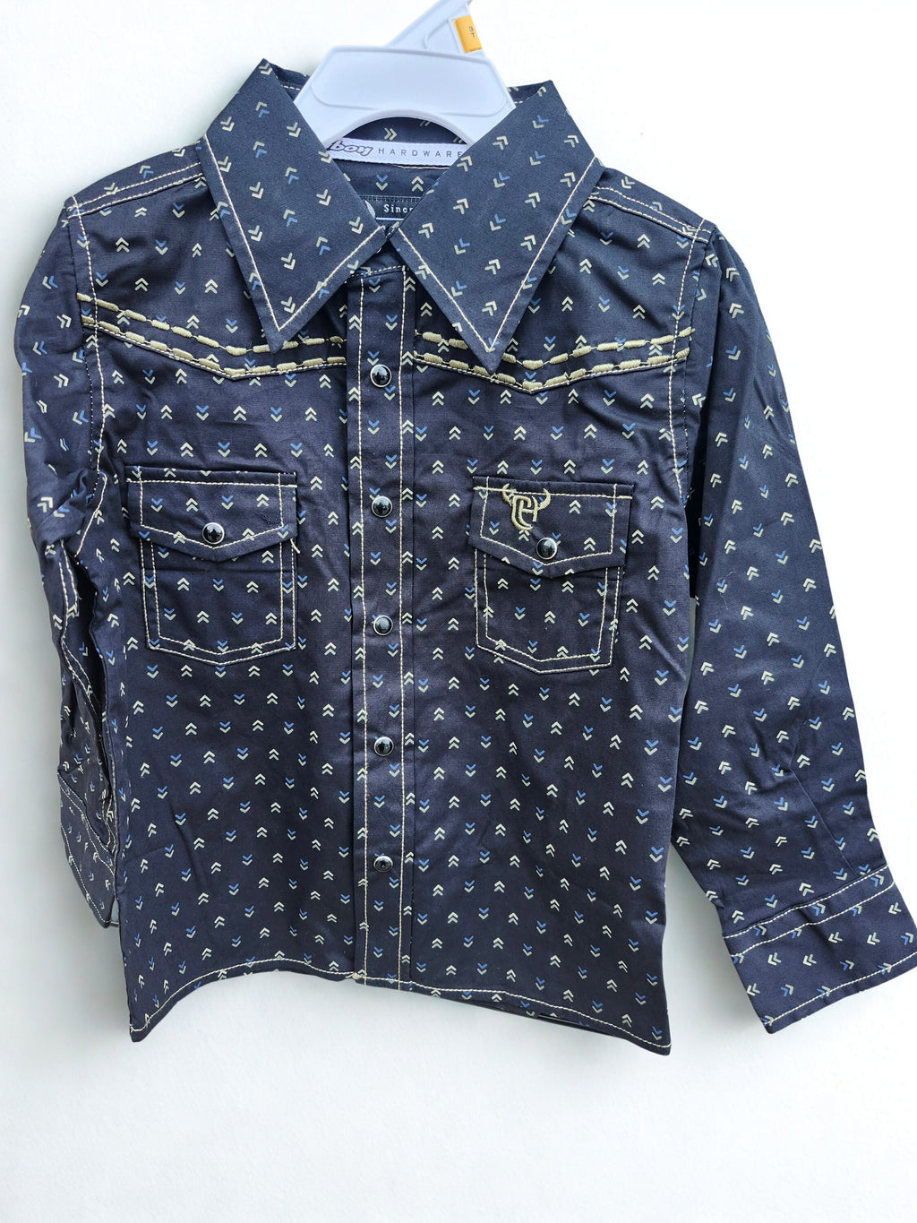 TOD Muted Chevrons L/s Print - black