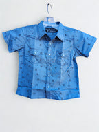 TOD Muted Branding Irons S/s Print - Ind. Blue