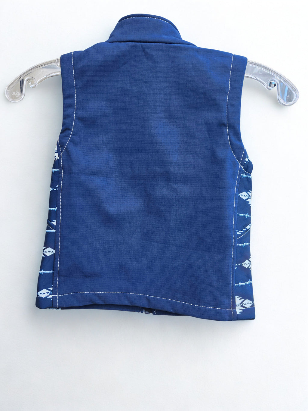 INF/TOD Tonal Aztec Accent Poly Shell Vest - Navy