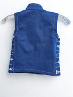 INF/TOD Tonal Aztec Accent Poly Shell Vest - Navy