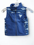 INF/TOD Tonal Aztec Accent Poly Shell Vest - Navy
