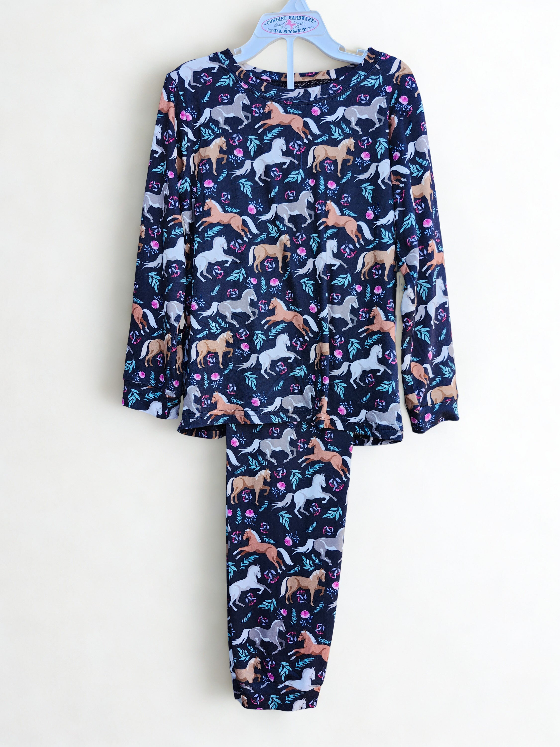 INF/TOD Horse Flowers Print - Black