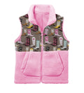 Pink & Grey Boot Fleece Vest