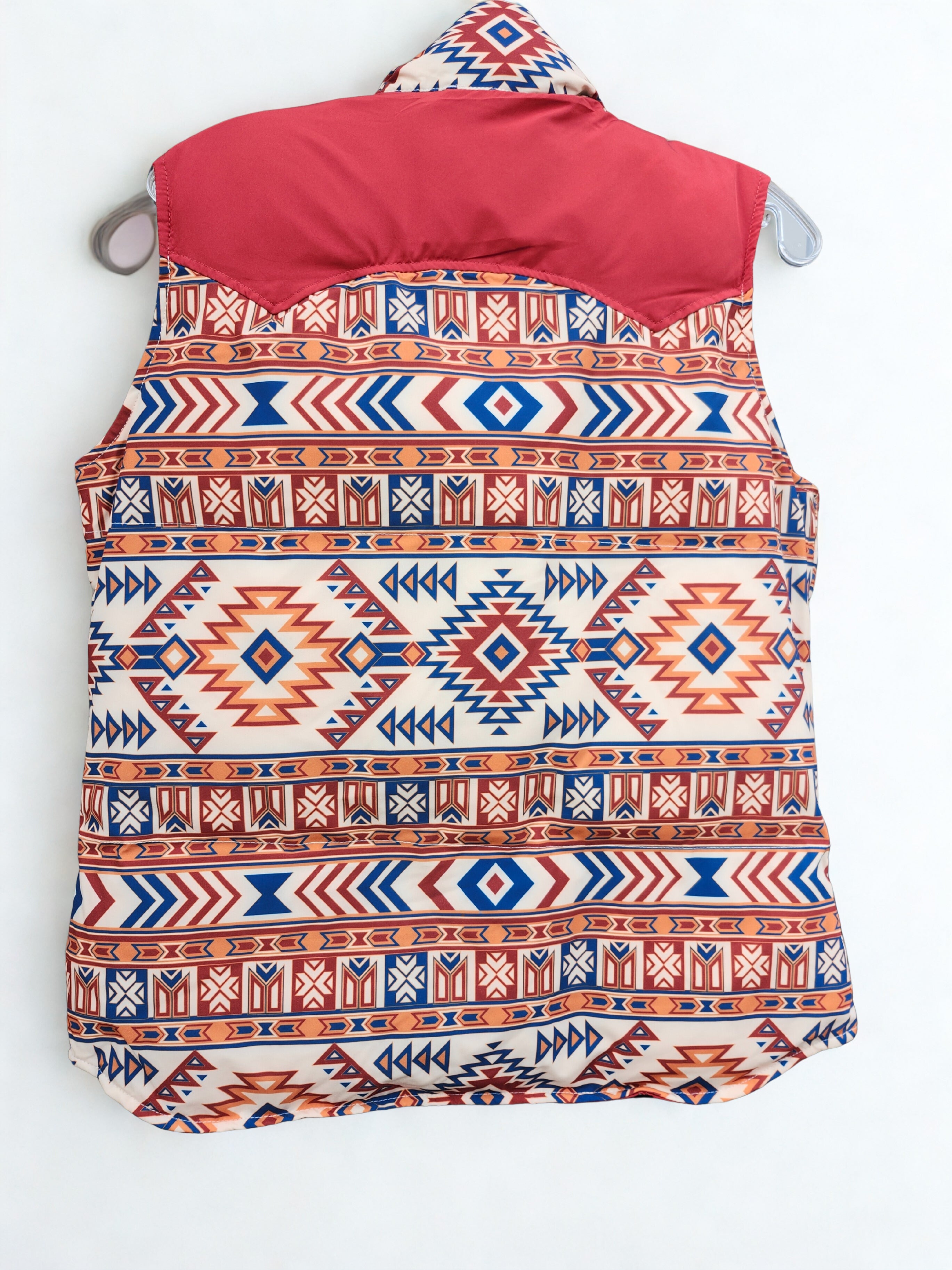 Red Aztec Two Tone Polyfill Vest