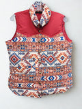 Red Aztec Two Tone Polyfill Vest