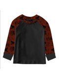 Boys Maroon Indian Print LS Tee