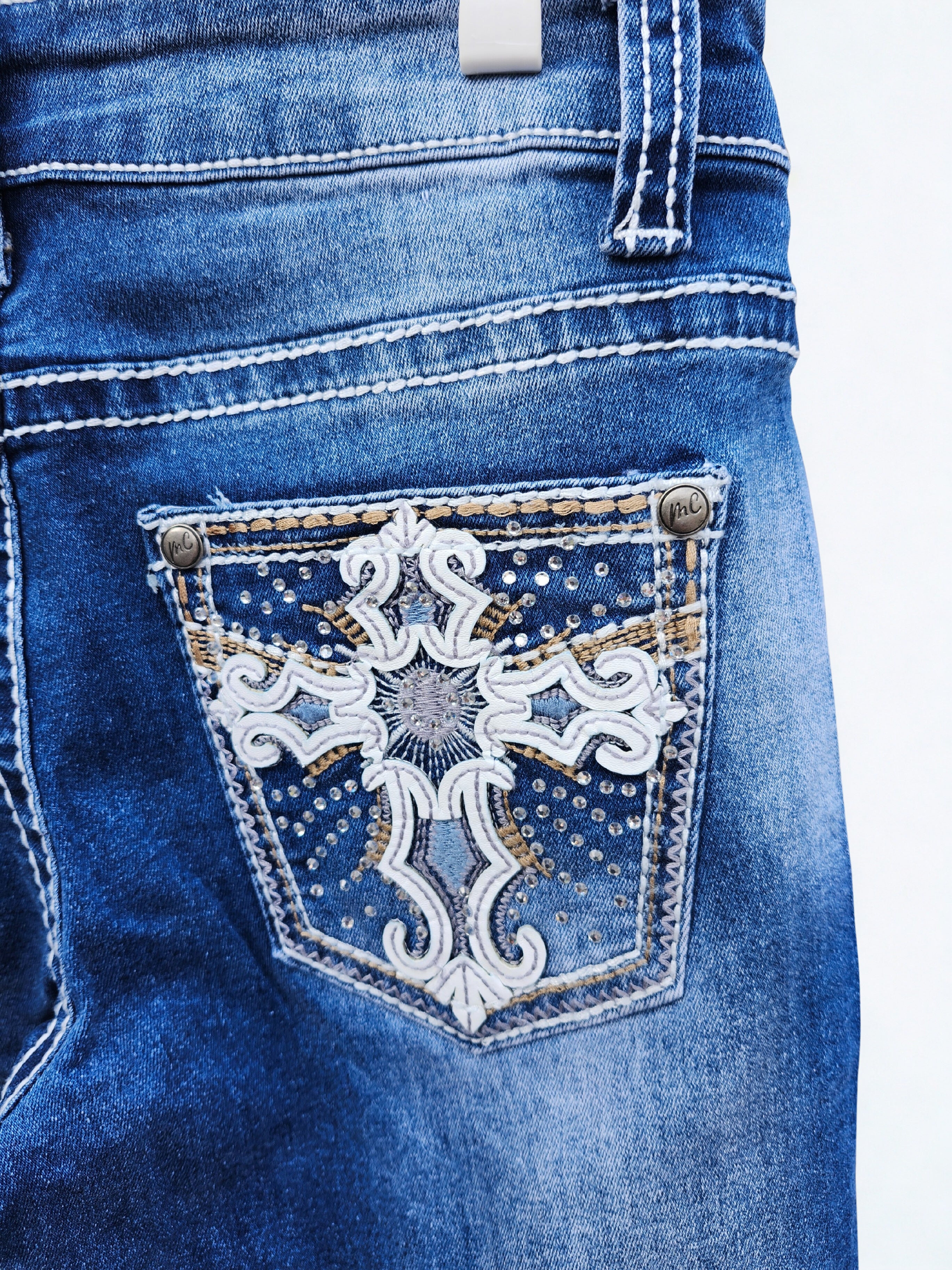 Boot Cut Jeans - Cross pocket detail