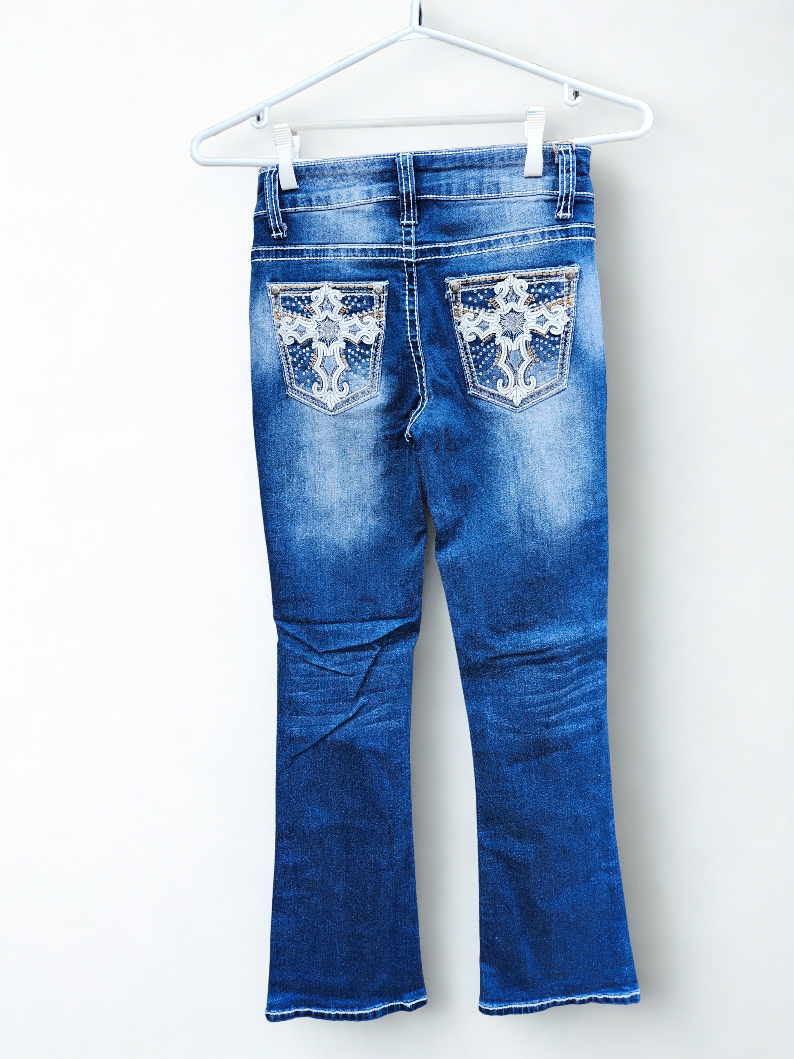 Boot Cut Jeans - Cross pocket detail
