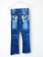 Boot Cut Jeans - Flower pocket detail
