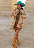 Aztec Long Coat w/ Blanket Stitching