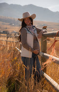 Two-Tone Vest w/ Aztec Yoke